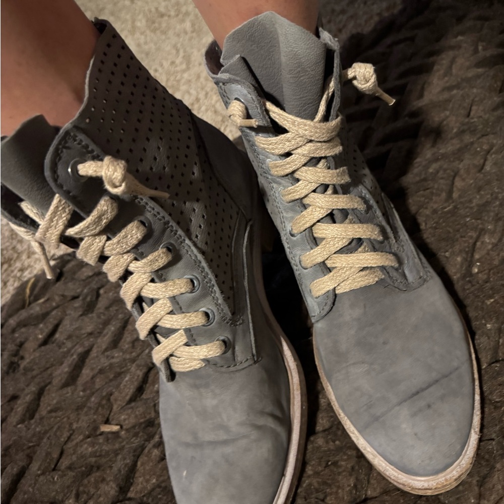 Stylish Gray Perforated Boots